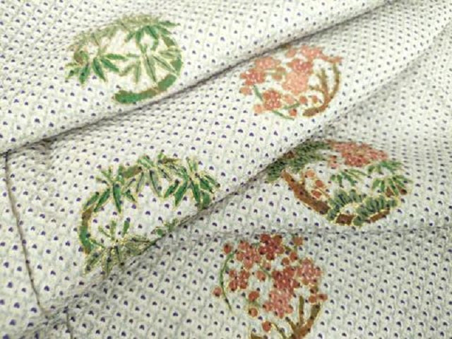 平和屋着物●訪問着 総絞り 松竹梅 金彩 正絹 逸品 DABE5641ps