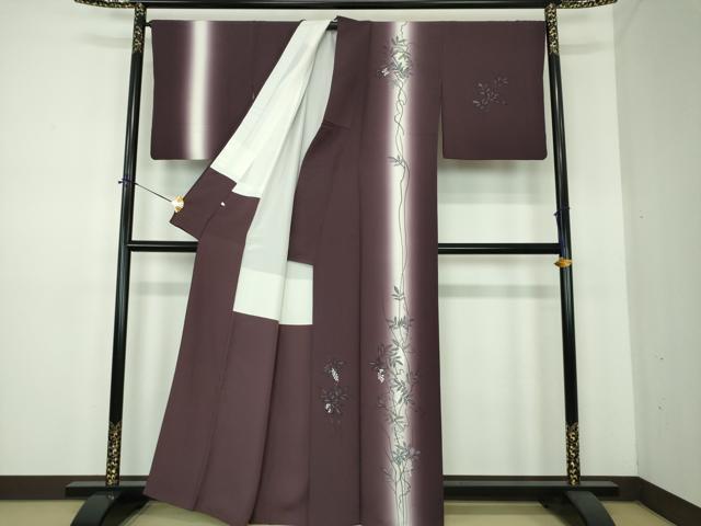 平和屋着物●訪問着 手描き 草花文 暈し染め 正絹 逸品 DABE5643ps