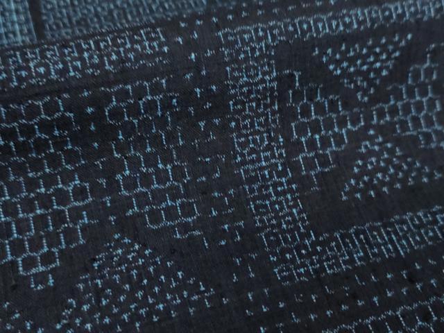 平和屋着物●結城紬 100亀甲 幾何学文様 正絹 逸品 DABE5646ps