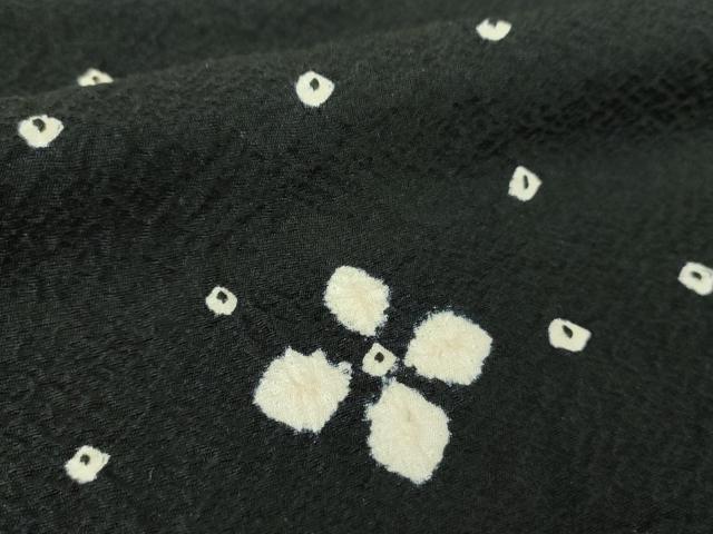 平和屋着物●訪問着 総絞り 舞花文 黒地 正絹 逸品 DABE5648ps
