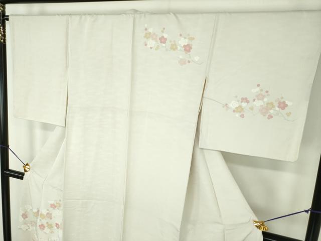 平和屋着物●訪問着 刺繍 枝梅 金彩 正絹 逸品 DABE5653ps