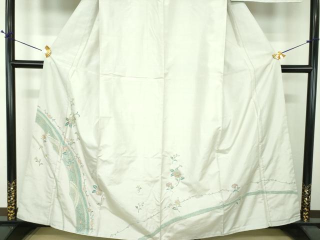 平和屋着物●中国三大刺繍 スワトウ相良刺繍 汕頭相良刺繍 総刺繍 訪問着 本場大島紬地 更紗花文 正絹 逸品 DABE5655ps