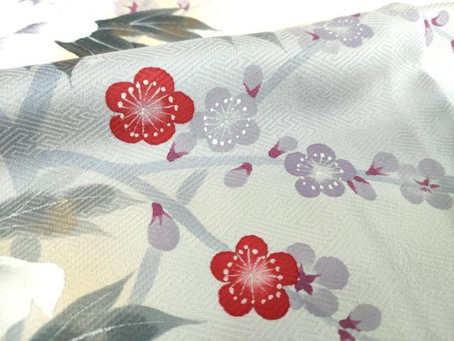 平和屋着物●訪問着 手描き 牡丹文 槍梅 暈し染め 正絹 逸品 DABE5658ps