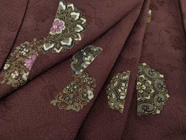 平和屋着物●訪問着 刺繍 貝紫 正倉院花文 ロング丈 正絹 逸品 DABE5660ps