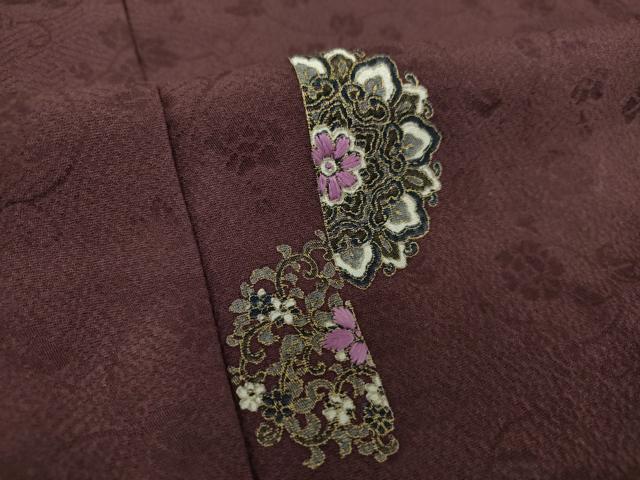 平和屋着物●訪問着 刺繍 貝紫 正倉院花文 ロング丈 正絹 逸品 DABE5660ps