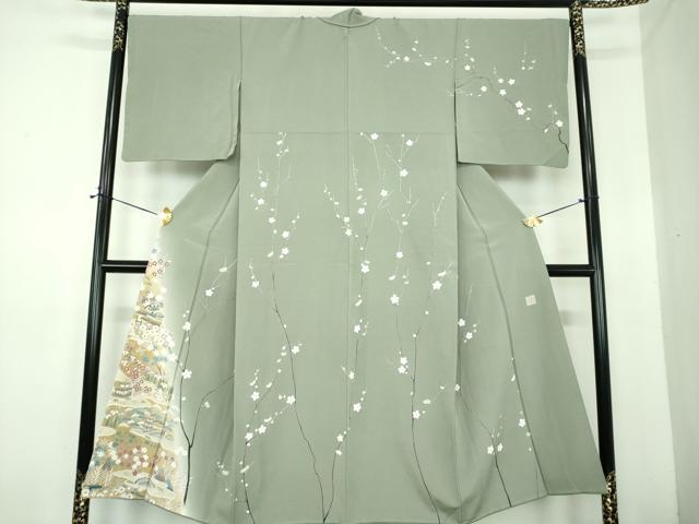 平和屋着物●訪問着 作家物 枝花風景 暈し染め 正絹 逸品 DABE5662ps