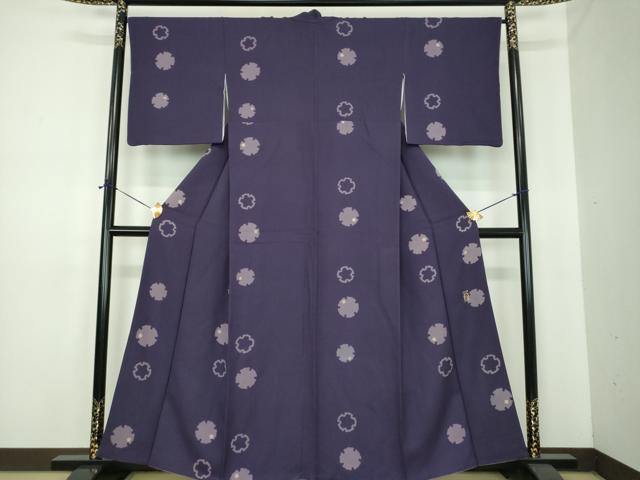 平和屋着物●中村玉緒 小紋 雪輪文 金彩 正絹 逸品 DABE5669ps