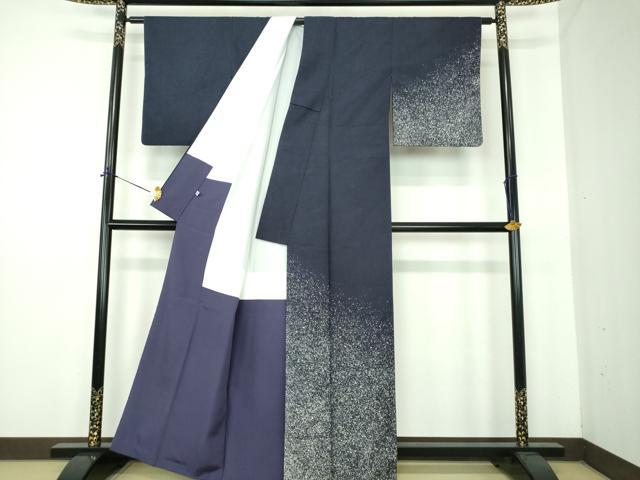 平和屋着物●インド・アッサム 野蚕糸 手織 ムガシルク 訪問着 霞文 たたき染め 証紙付き 正絹 逸品 DABE5678ps