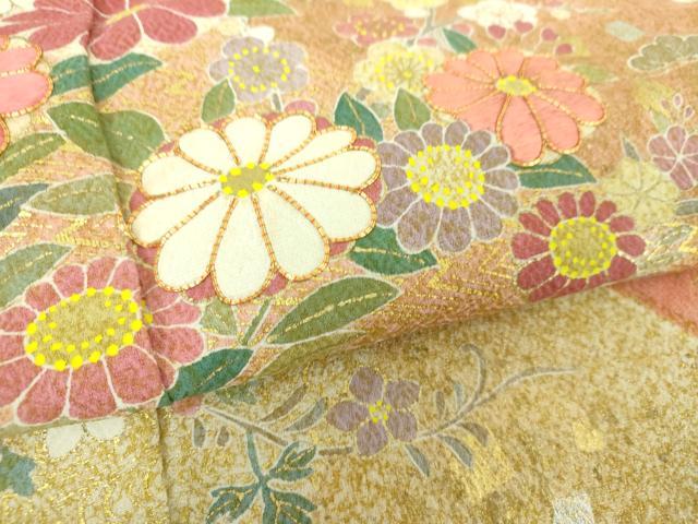 平和屋着物●京友禅の第一人者 松井青々 訪問着 駒刺繍 絞り 松皮菱花文 金銀彩 証紙付き 正絹 逸品 DABE5679ps