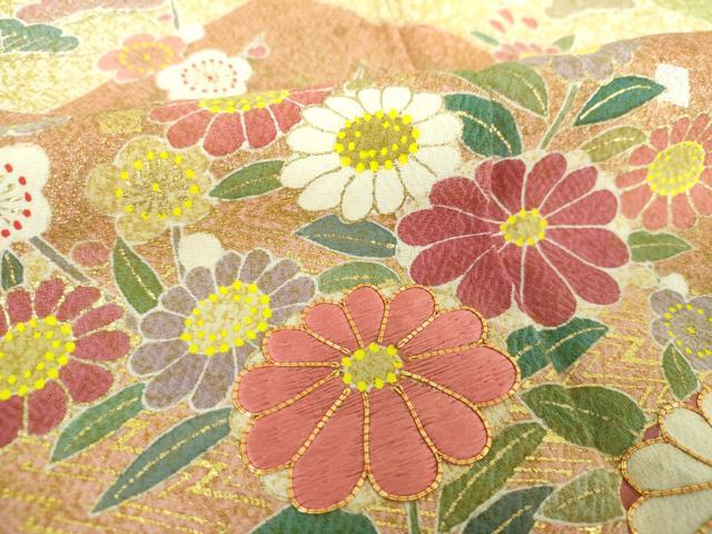 平和屋着物●京友禅の第一人者 松井青々 訪問着 駒刺繍 絞り 松皮菱花文 金銀彩 証紙付き 正絹 逸品 DABE5679ps