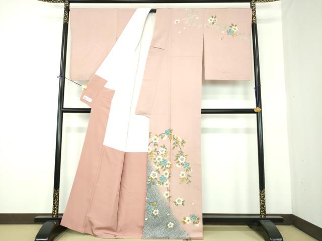平和屋着物●ファッションデザイナー 花井幸子 訪問着 駒刺繍 枝垂れ桜 暈し染め 金糸 やまと誂製 正絹 逸品 DABE5688ps