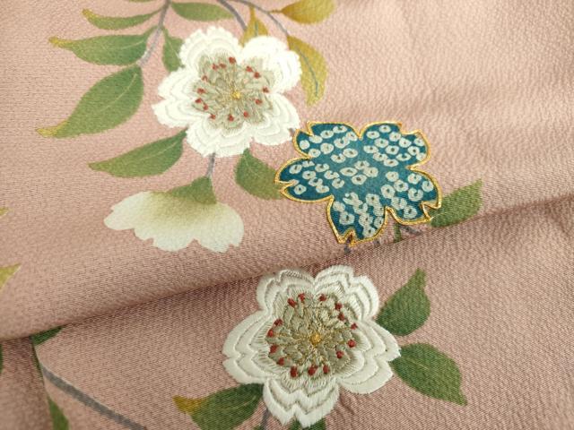 平和屋着物●ファッションデザイナー 花井幸子 訪問着 駒刺繍 枝垂れ桜 暈し染め 金糸 やまと誂製 正絹 逸品 DABE5688ps