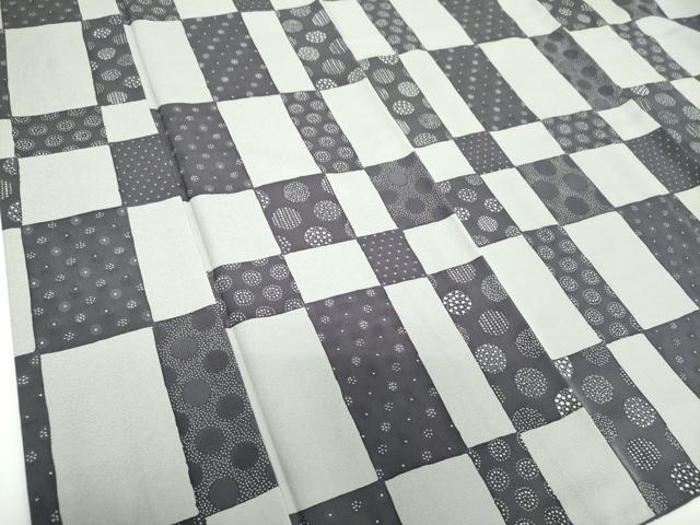 平和屋着物●上質な小紋 地紋起こし 市松丸文 正絹 逸品 DABE5689ps