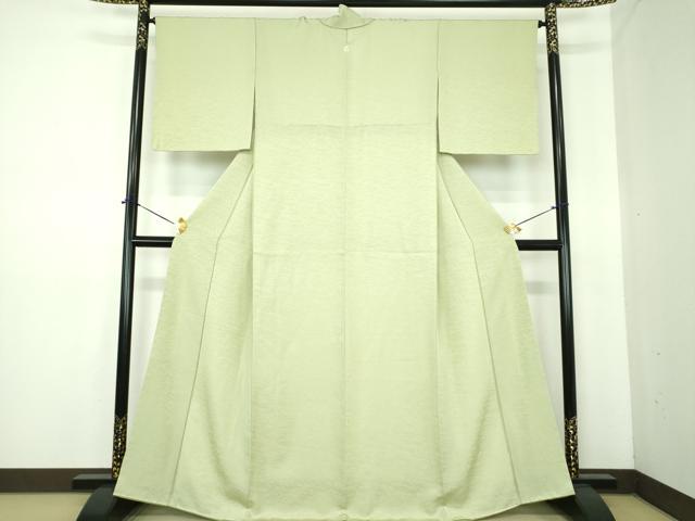 平和屋着物●上質な色無地 雲地紋 夏虫色 正絹 逸品 未使用 DABE5690ps