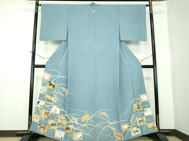 平和屋着物●豪華色留袖 刺繍 十二支 干支 稲穂 金銀彩 正絹 逸品 DABE5692ps