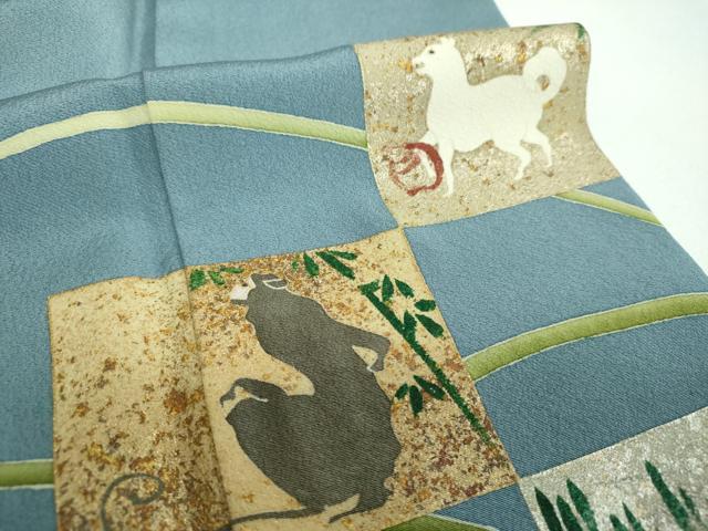 平和屋着物●豪華色留袖 刺繍 十二支 干支 稲穂 金銀彩 正絹 逸品 DABE5692ps
