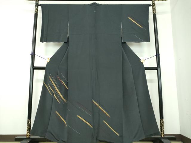 平和屋着物●訪問着 刺繍 斜線文 金彩 正絹 逸品 DABE5693ps