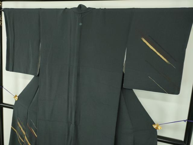 平和屋着物●訪問着 刺繍 斜線文 金彩 正絹 逸品 DABE5693ps