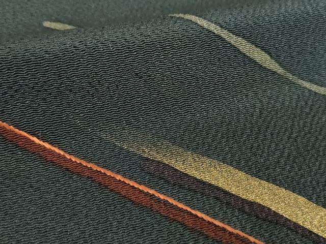 平和屋着物●訪問着 刺繍 斜線文 金彩 正絹 逸品 DABE5693ps