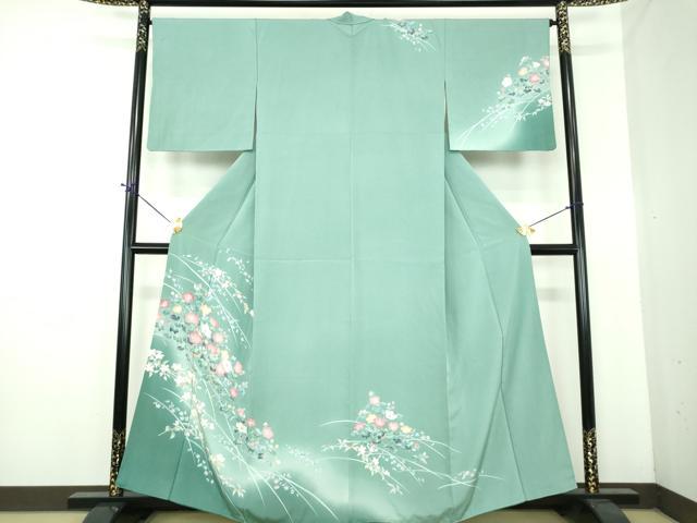 平和屋着物●訪問着 友禅 草花文 暈し染め 正絹 逸品 DABE5695ps