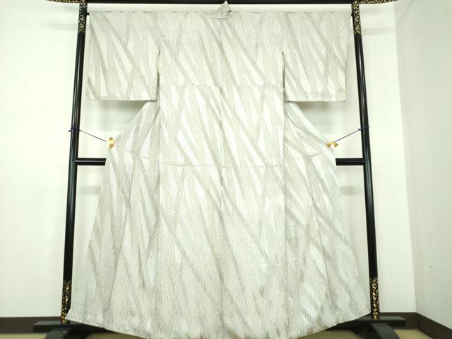 平和屋着物●上質な小紋 総杢目絞り 斜線文 正絹 逸品 DABE5703ps