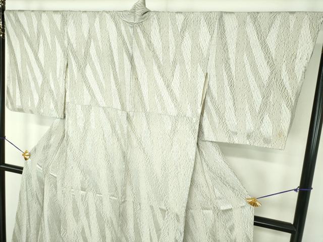 平和屋着物●上質な小紋 総杢目絞り 斜線文 正絹 逸品 DABE5703ps