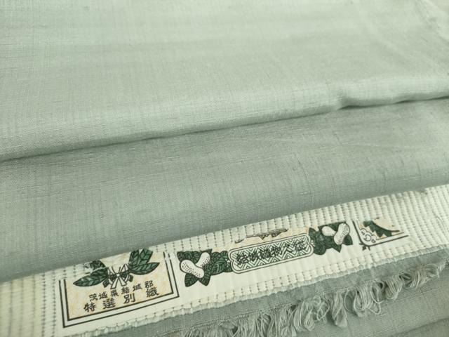平和屋着物●結城紬 色無地 豆がら茶色 証紙付き 正絹 逸品 DABE5826ps