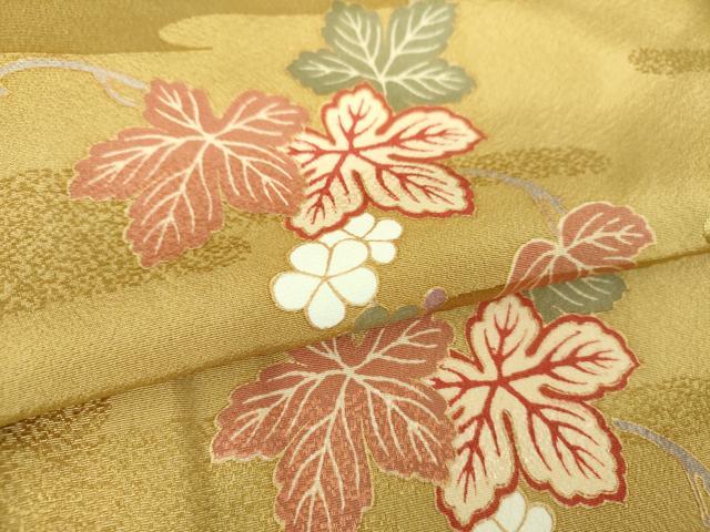 平和屋着物●上質な小紋 蔦の葉花文 金彩 正絹 逸品 DABE5827ps