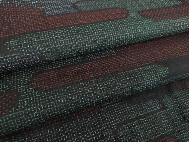 平和屋着物●結城紬 80亀甲 エ霞 正絹 逸品 DABE5850ps