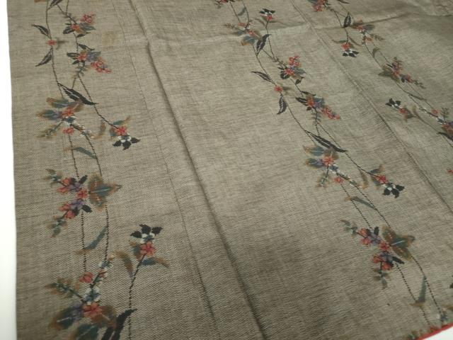平和屋着物●本場大島紬 9マルキ 草花文 正絹 逸品 DABE5851ps