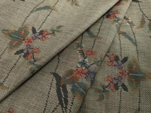 平和屋着物●本場大島紬 9マルキ 草花文 正絹 逸品 DABE5851ps