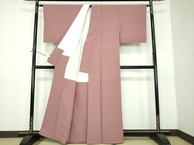 平和屋着物●上質な色無地 濃梅鼠色 正絹 逸品 未使用 DABE5855ps
