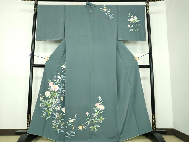 平和屋着物●訪問着 友禅 草花文 正絹 逸品 DABE5858ps