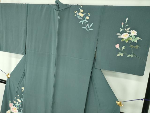 平和屋着物●訪問着 友禅 草花文 正絹 逸品 DABE5858ps
