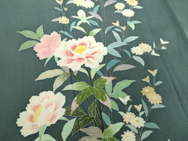 平和屋着物●訪問着 友禅 草花文 正絹 逸品 DABE5858ps