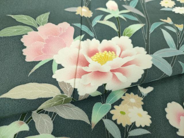 平和屋着物●訪問着 友禅 草花文 正絹 逸品 DABE5858ps
