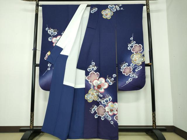 平和屋着物●豪華振袖 駒刺繍 宝尽くし 枝梅 暈し染め 金彩 正絹 逸品 DABE5862ps