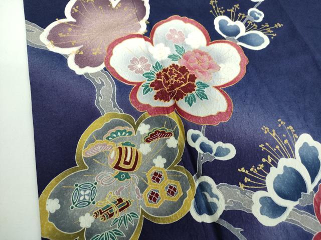 平和屋着物●豪華振袖 駒刺繍 宝尽くし 枝梅 暈し染め 金彩 正絹 逸品 DABE5862ps