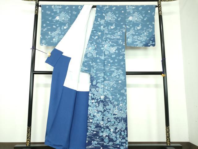 平和屋着物●訪問着 風景花文 暈し染め 正絹 逸品 未使用 DABE5866ps
