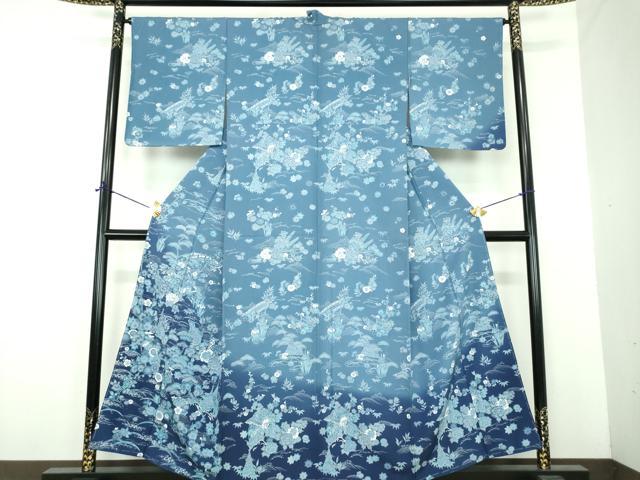 平和屋着物●訪問着 風景花文 暈し染め 正絹 逸品 未使用 DABE5866ps