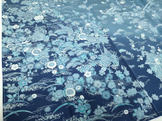 平和屋着物●訪問着 風景花文 暈し染め 正絹 逸品 未使用 DABE5866ps