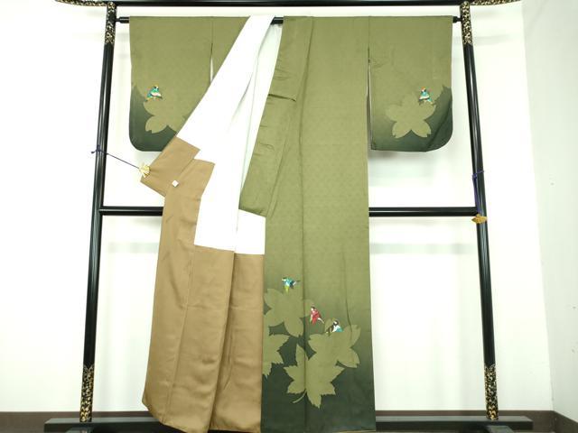平和屋着物●二代目清次郎 手描き 訪問着 飛鳥文 舞桜シルエット 暈し染め 正絹 逸品 DABE5867ps