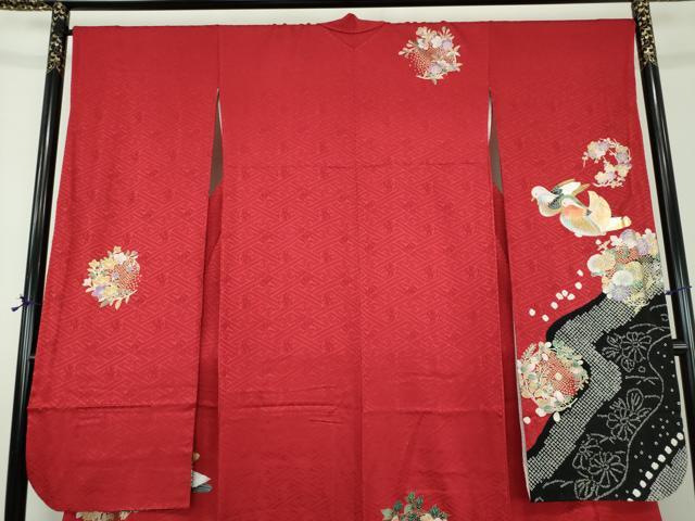 平和屋着物●豪華振袖 絞り 流水鴛鴦花丸文 金銀彩 やまと誂製 正絹 逸品 DABE5870ps