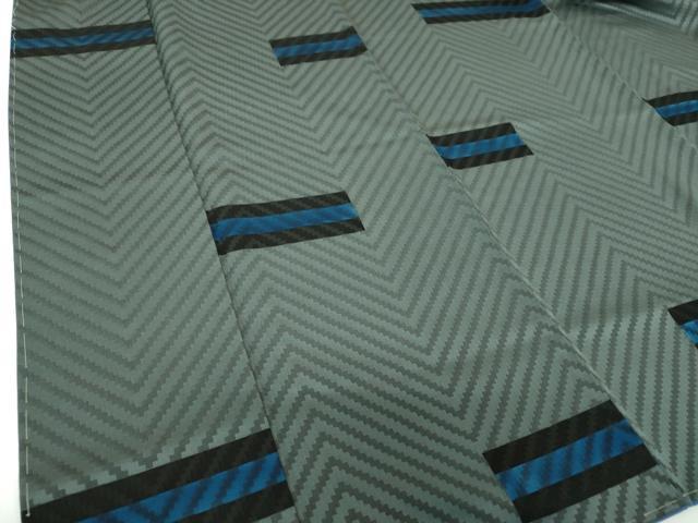 平和屋着物●上質な小紋 横段文 反端付き 正絹 逸品 未使用 DABE5877ps