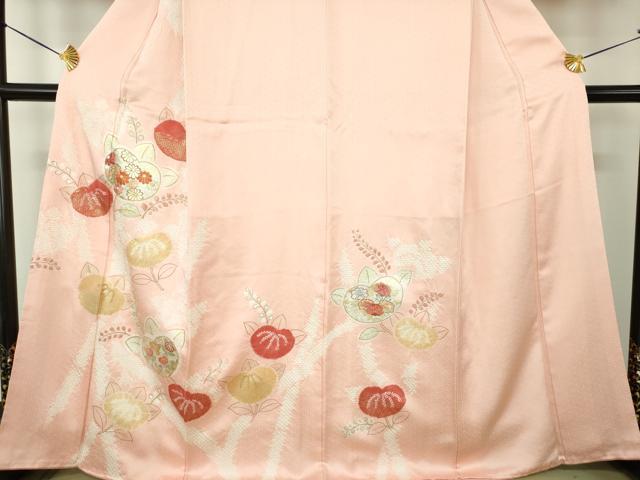 平和屋着物●創業460年・千總 訪問着 駒刺繍 絞り 橘 吉祥花文 金彩 伊勢丹扱い 正絹 逸品 DABE5878ps