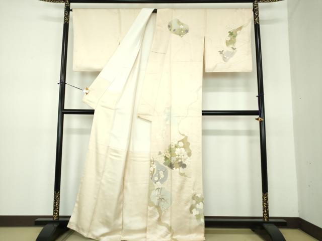 平和屋着物●訪問着 駒刺繍 吉祥花文 金彩 正絹 逸品 DABE5883ps