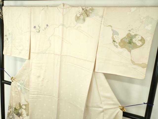 平和屋着物●訪問着 駒刺繍 吉祥花文 金彩 正絹 逸品 DABE5883ps