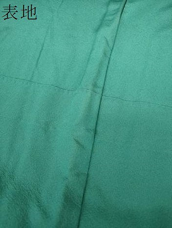 平和屋着物●上質な色無地 背抜き仕立て 青緑色 正絹 逸品 DABE5886ps