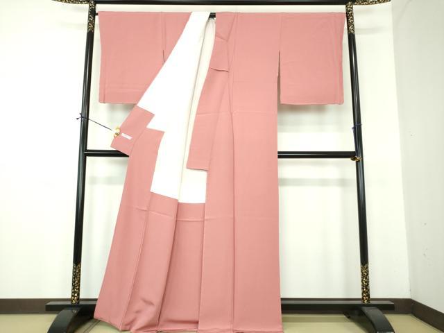 平和屋着物●上質な色無地 長春色 正絹 逸品 未使用 DABE5892ps