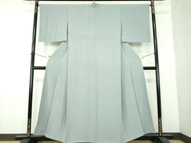 平和屋着物●上質な色無地 藍鼠色 正絹 逸品 DABE5893ps
